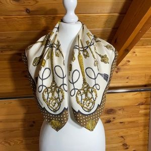 •Pianura Studio  Silk Neckerchief Square Graphic Signed Scarf 26”x26”